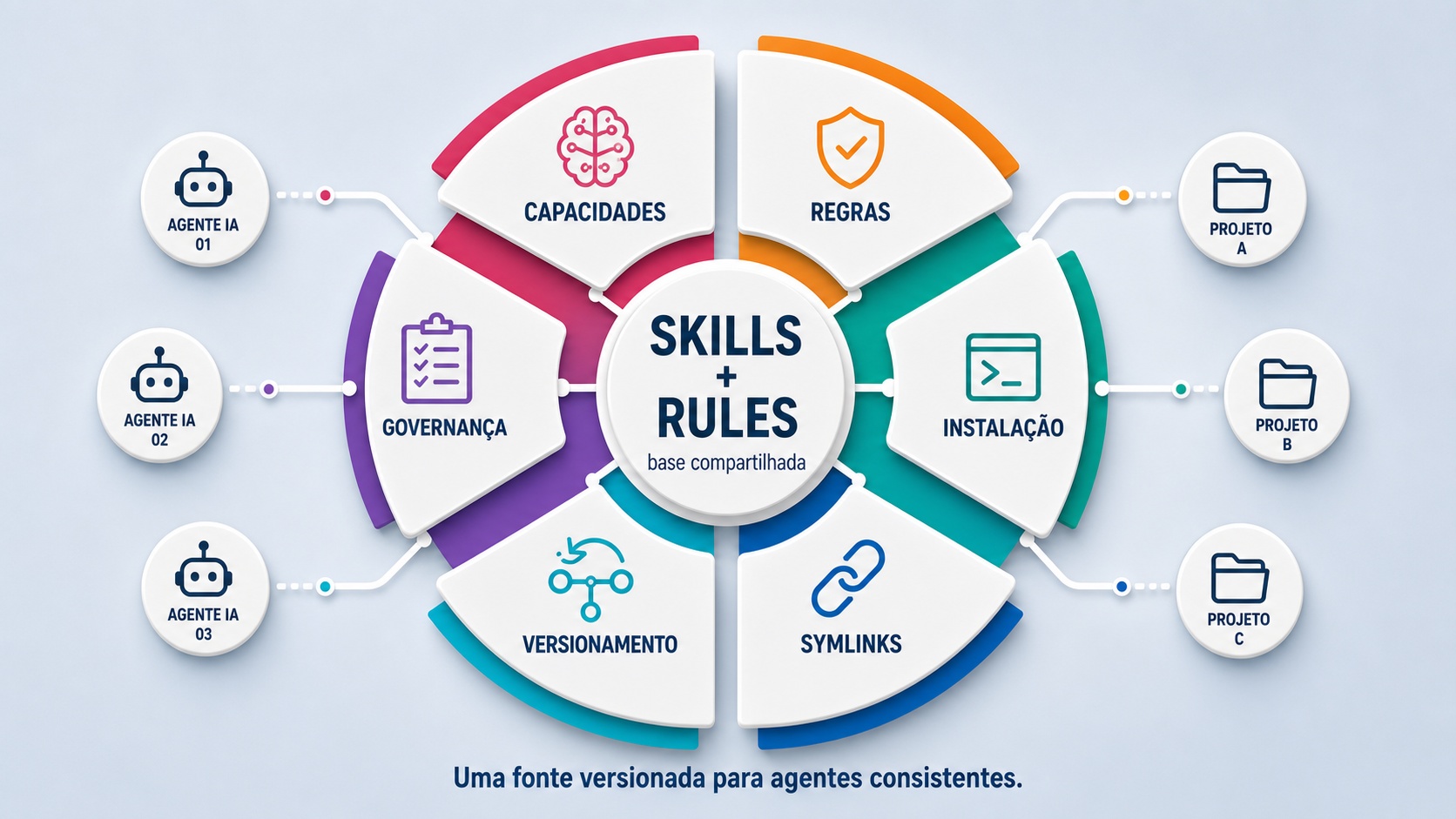 Skills e rules compartilhados: uma estrutura simples para padronizar agentes de IA